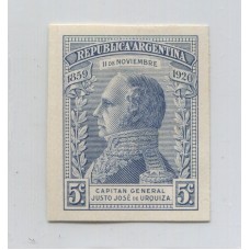 ARGENTINA 1920 GJ 524 ENSAYO EN PAPEL DELGADO DISEÑO Y COLOR ADOPTADO, RARO